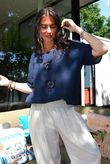 Izi Cheesecloth Button Tee Navy